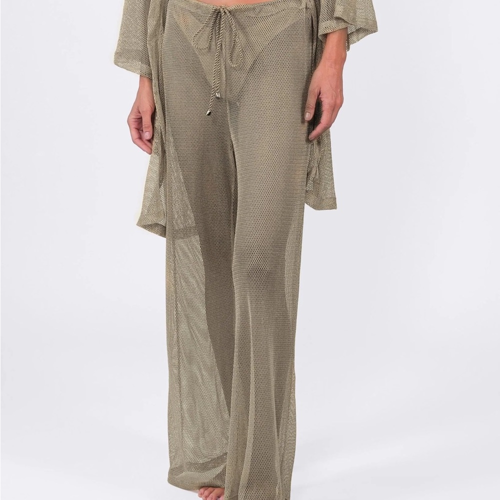 NWT ACQUA DE LUXE BÚZIOS SHIMMER PANTS - GOLD